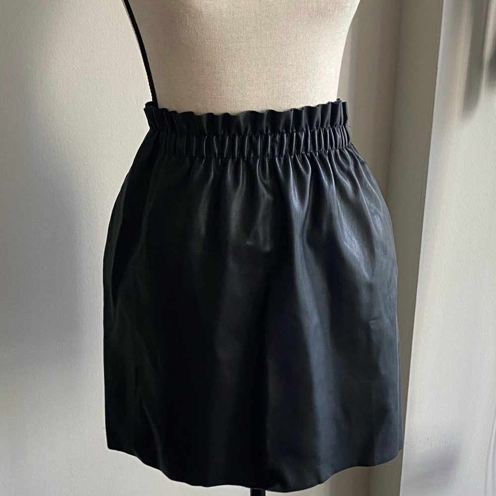 zara faux leather skirt